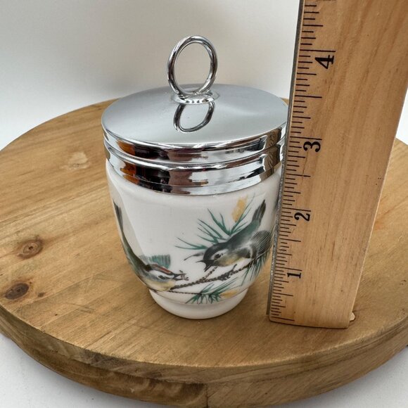 Vintage Royal Worcester Double Egg Coddler w/ Birds - Picture 11 of 13